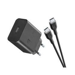 caricabatteria 45w usb-c + cavo usb-c nero superfast charge