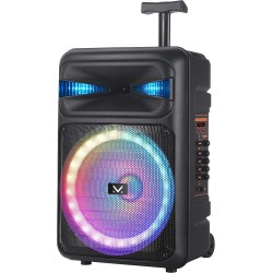 majestic FIRE 6 – Speaker bluetooth, 3 effetti luci LED, ingressi USB/microSD/AUX-IN/MIC, Batteria ricaricabile, funzione TWS, I