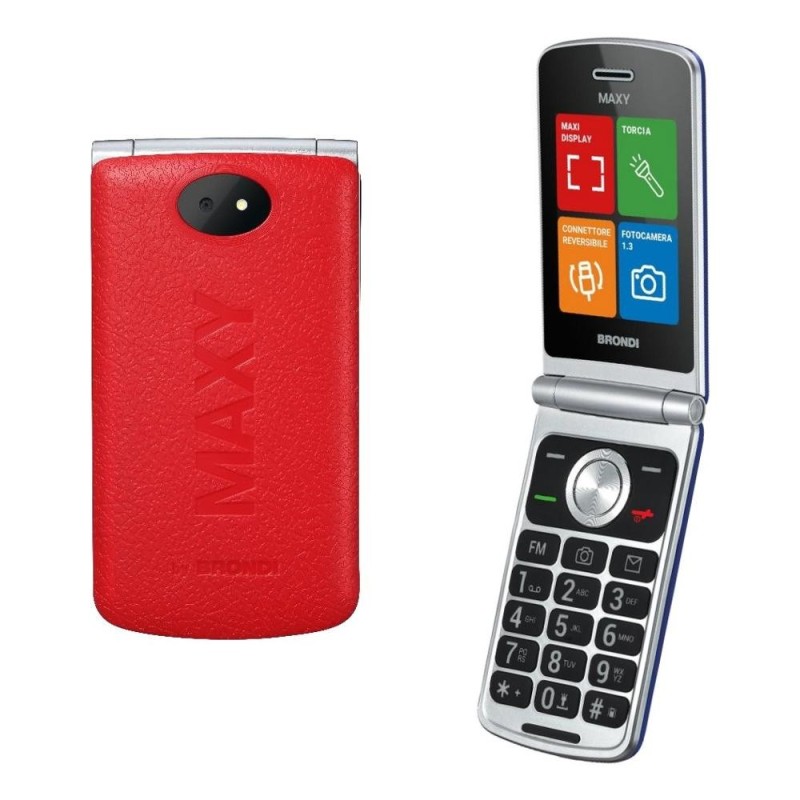 cellulare clamshell brondi dual sim dark rosso
