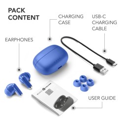 auricolare bt tws in ear blu