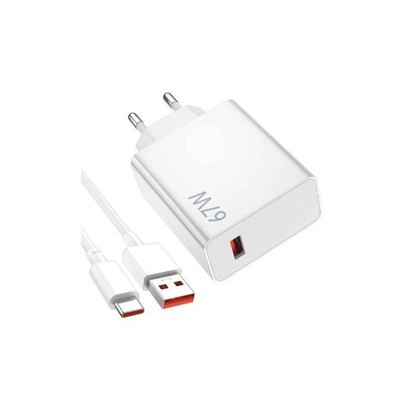 caricabatterie xiaomi 67w usb-a co,pleto di cavo usb-c binaco