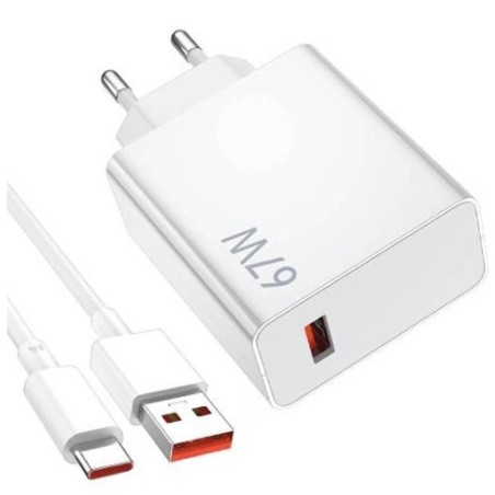 caricabatterie xiaomi 67w usb-a co,pleto di cavo usb-c binaco
