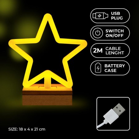 led star usb + batterie 3xAA 180x40x210mm luce  bianco calda