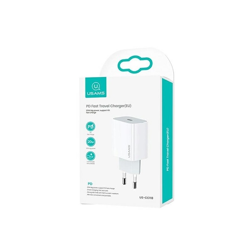 caricabatterie 20w usb-c bianco