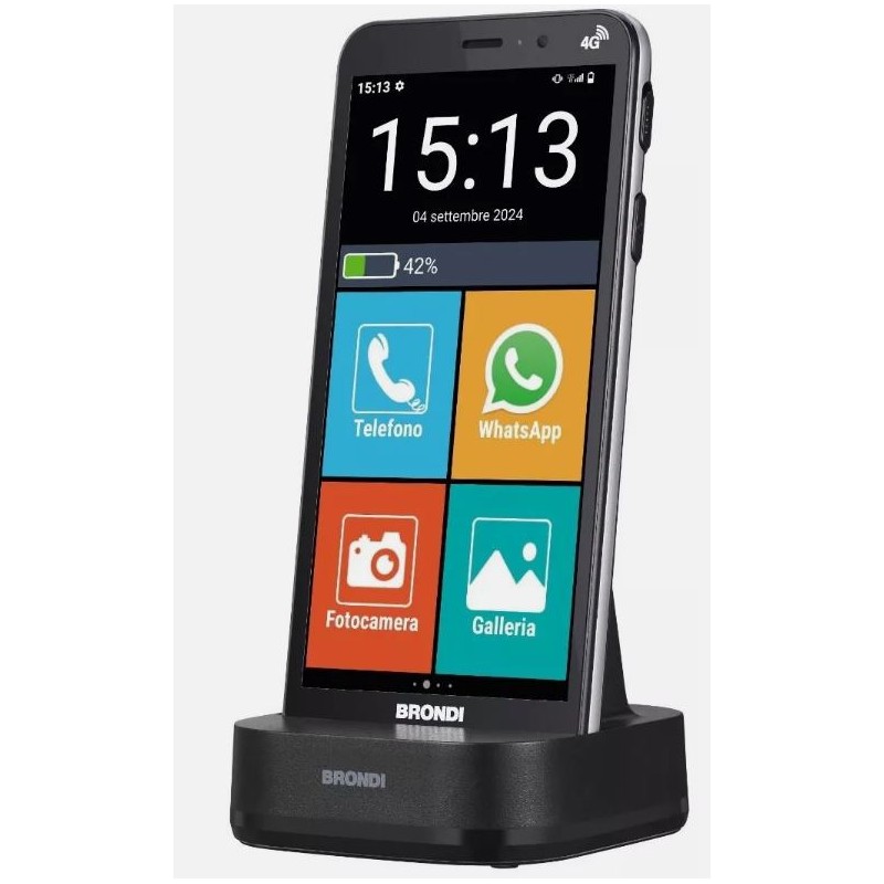 brondi amico SmartphoneVero 4g doppia fotocamera 5mp+5mp display da 5,7 android 12 braccialetto sos non incluso in confezione. c