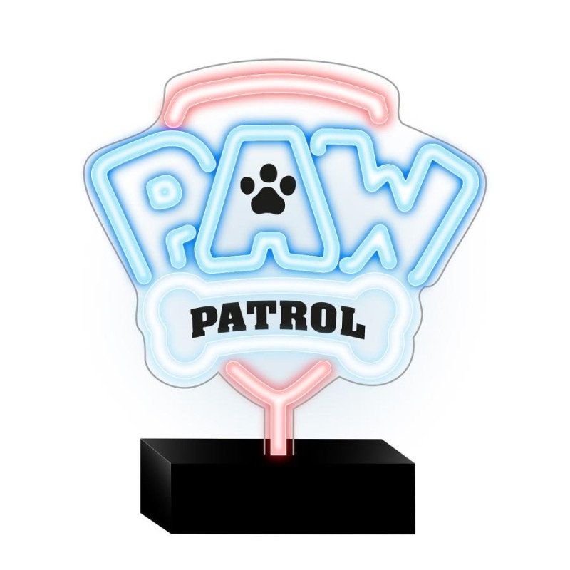 Neon LED su una Base Paw Patrol connettore usb con regolatore di intensita\' dimensioni 25 cm x 25 cm