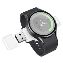 Borofone BQ31 Caricabatterie induttivo portatile da 2,5 W per smartwatch iWatch 1-9, SE/SE2, Ultra/Ultra2, Samsung Watch 1-7, Ul