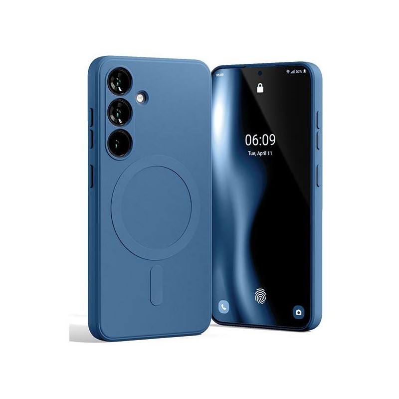 cover  silicone samsung S25 FE blu compatibile ricarica wireless