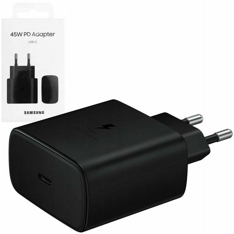 caricabatterie usb-c 45w nero usbc confezione blister