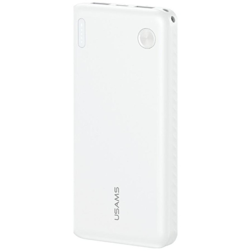 powerbank 10000 mAh 10W 2 usb-A out e 1 usb-c IN bianca