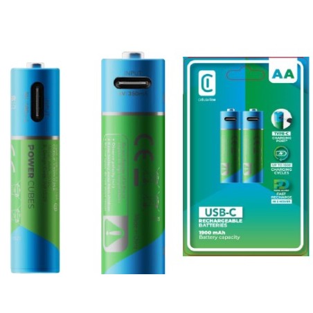  batterie ricaricabili con usb-c 2 X AA 1900 mAh