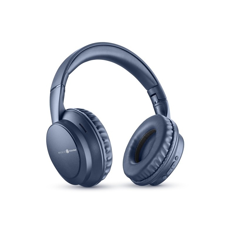 cuffie bluetooth vivavoce con microfono blu