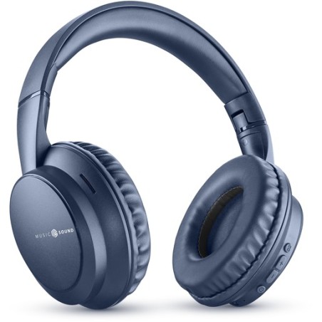 cuffie bluetooth vivavoce con microfono blu