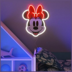 led wall neon minnie connettore usb con regolatore di intensita' dimensioni 21,7 x 26 cm