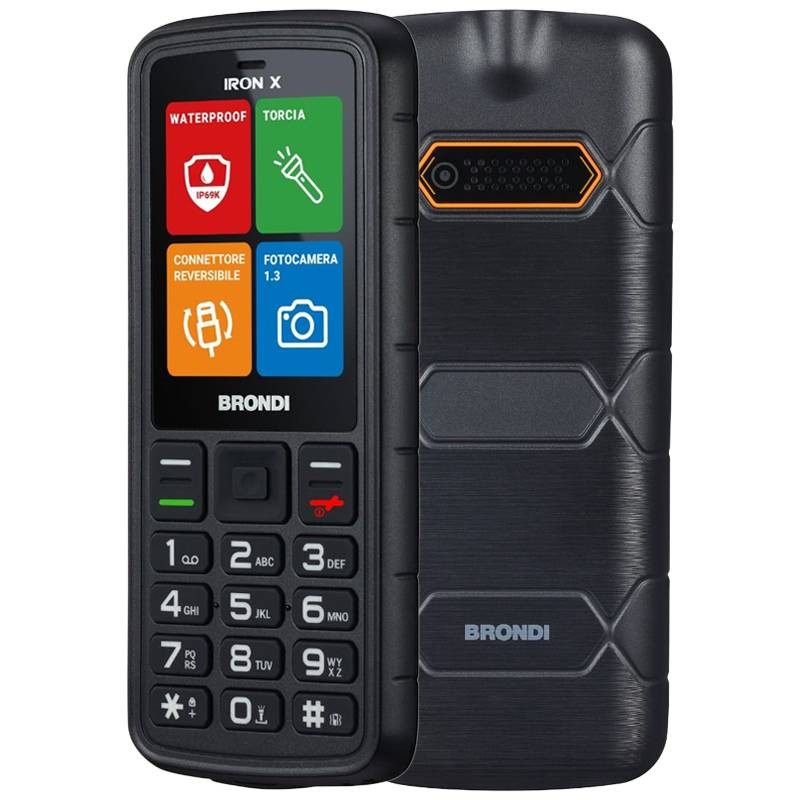 telefono cellulare brondi iron X antiourto ip69 nero