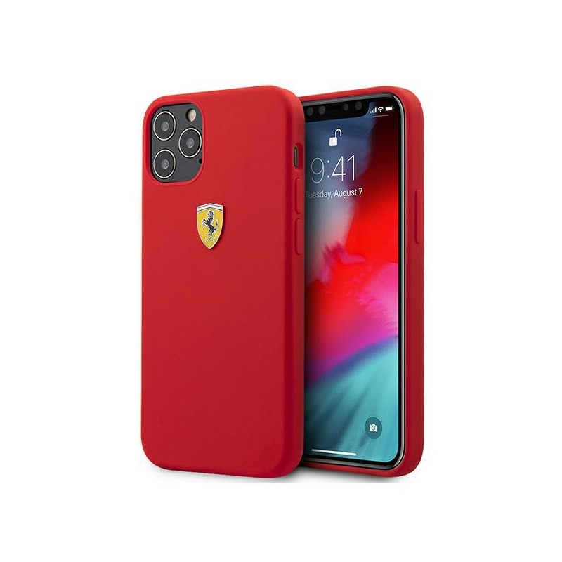 cover ferrari iphone 12 pro max  silicone  rossa