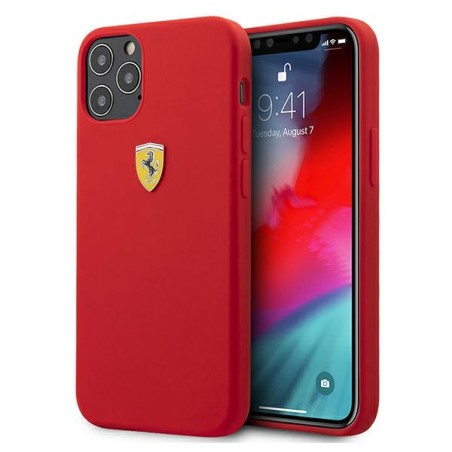 cover ferrari iphone 12 pro max  silicone  rossa