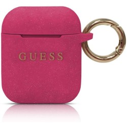 cover silicone guess per airpods 1/2 fucsia