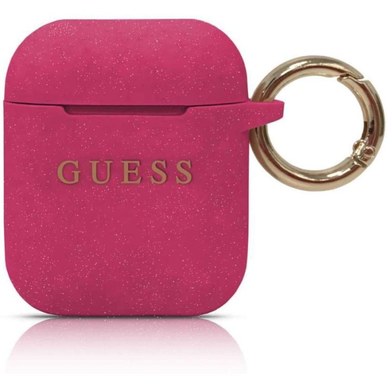 cover silicone guess per airpods 1/2 fucsia