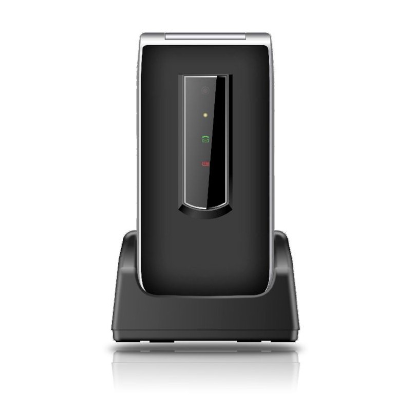 Telefono cellulare 4G per anziani, doppio display 2,8 + 1,77,Fotocamera VGA, Bluetooth, tasto SOS, jack da 3,5 mm,cavo usb-, bas