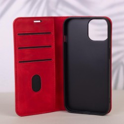 custodia a libro samsung a17 con porta carte di credito chiusura magnetica rossa