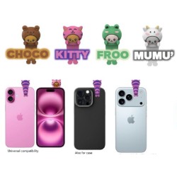 espositore da 16 Mini figure adesive in PVC con design ispirato al mondo animale