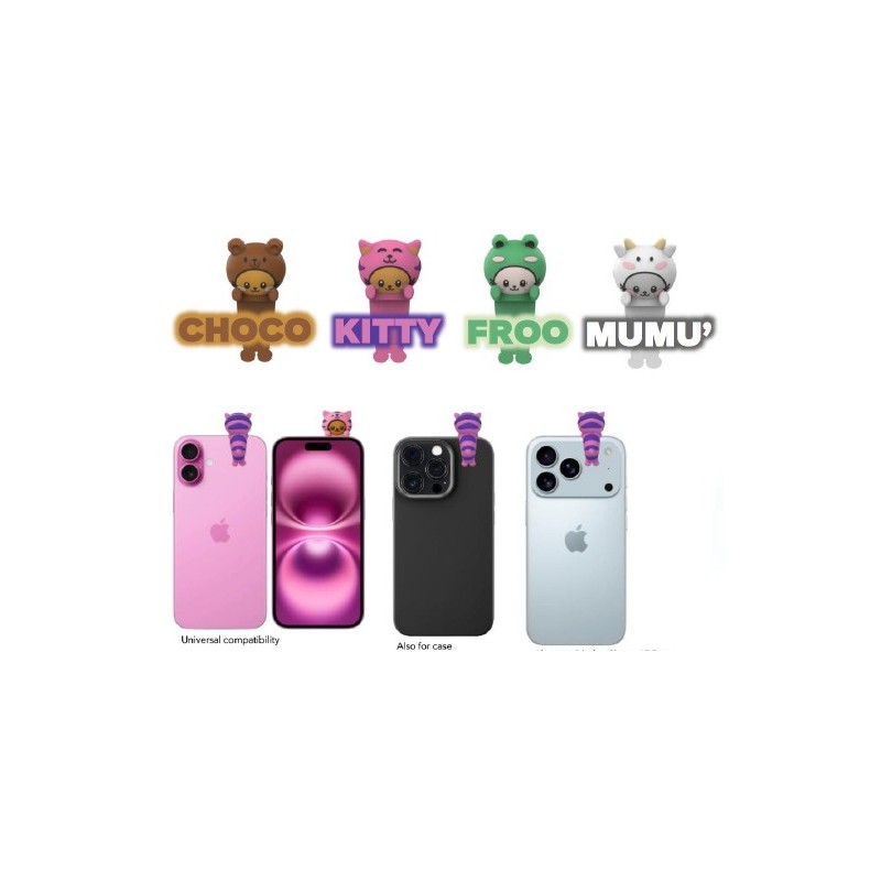 espositore da 16 Mini figure adesive in PVC con design ispirato al mondo animale