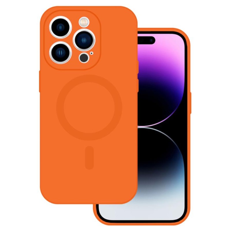 cover  silicone iphone 11 ararancio compatibile magsafe