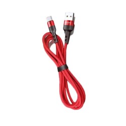 cavo dati microusb in box cilindrico  antistrappo 100cm 3Ah rosso