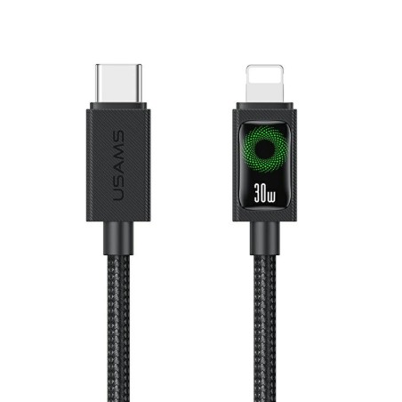 cavo dati usb-c /  lightining 30w con lcd 120 cm nero