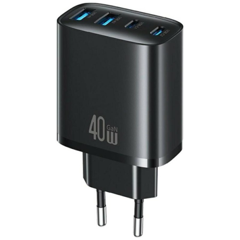 caricabatterie 40w 2 ucb-A + 2 usb-C gan nero