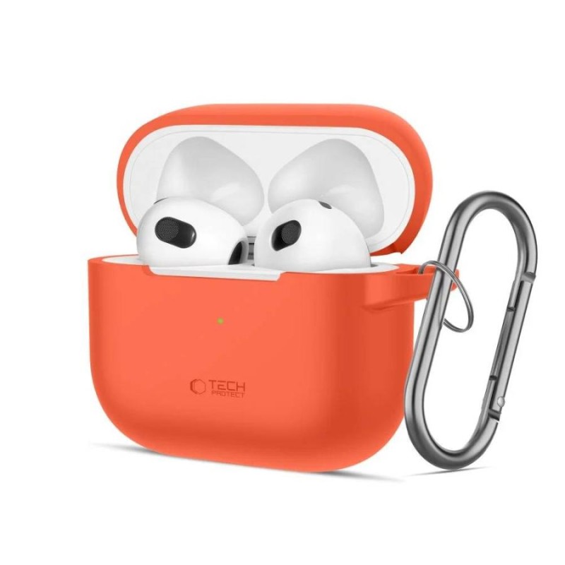 cover per airpods 3 arancione con moschettone
