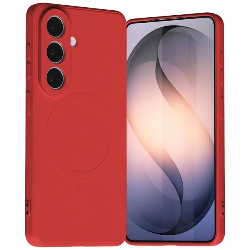 cover  silicone samsung S26 rossa compatibile ricarica wireless