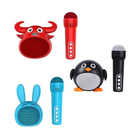 speaker karaoke bluetooth 3w con microfono wireless rabbit