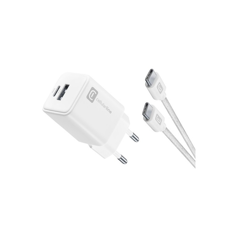 caricabatterie gan 30w ubbc + cavo usb-c bianco