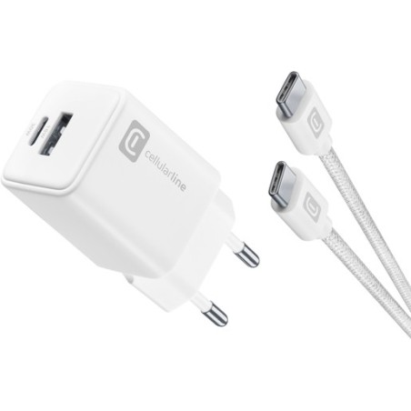 caricabatterie gan 30w ubbc + cavo usb-c bianco
