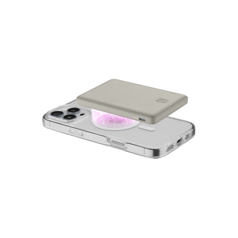 powerbank wireless 5000 mah magsafe sabbia