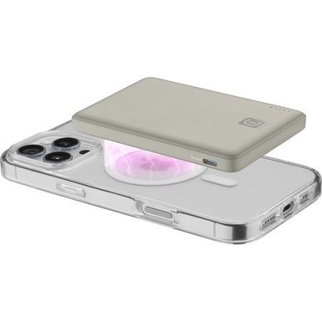 powerbank wireless 5000 mah magsafe sabbia