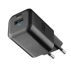 caricabatteria 65w  usbA +  usb-c tecnologia gan nero
