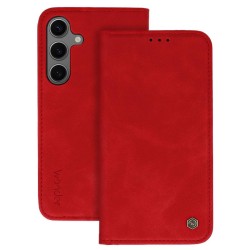 custodia a libro samsung A57 con porta carte di credito chiusura magnetica rossa