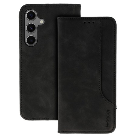 custodia a libro samsung A57 con porta carte di credito chiusura magnetica nera