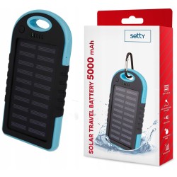 powerbank ricarica ad energia solare 5000 mah con moschettone