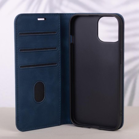 custodia a libro honor 400 smart con porta carte di credito chiusura magnetica blu