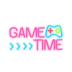led wall neon game time multicolor connettore usb con regolatore di intensita\' dimensioni 400x16x275