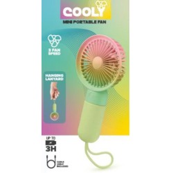 Mini ventilatore portatile ricaricabile con pratico gancio da polso,