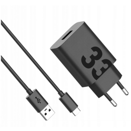 caricabatterie 33w QC adativo turbo power nero