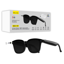 Occhiali intelligenti Blavec SG-01 con fotocamera HD, IA e Wi-Fi neri