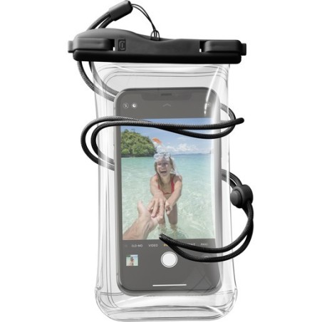 custodia waterproof  sino a 6,5" ipx8 nera con laccio da collo resistente sino a 20mt