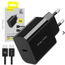 caricabatterie 45w usb-c + cavo gan nero