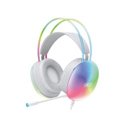 cuffia gaming jack 3,3 mm rgb con microfono bianca